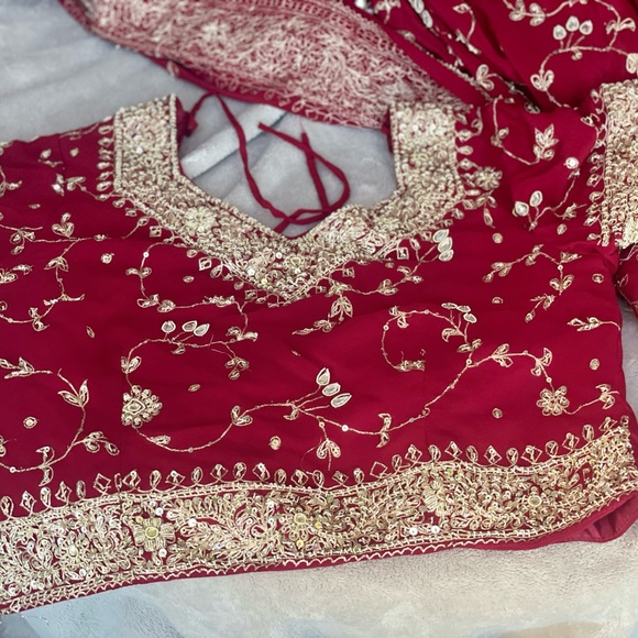 Wedding Zardosi Silk Sari - Readymade - Picture 9 of 10